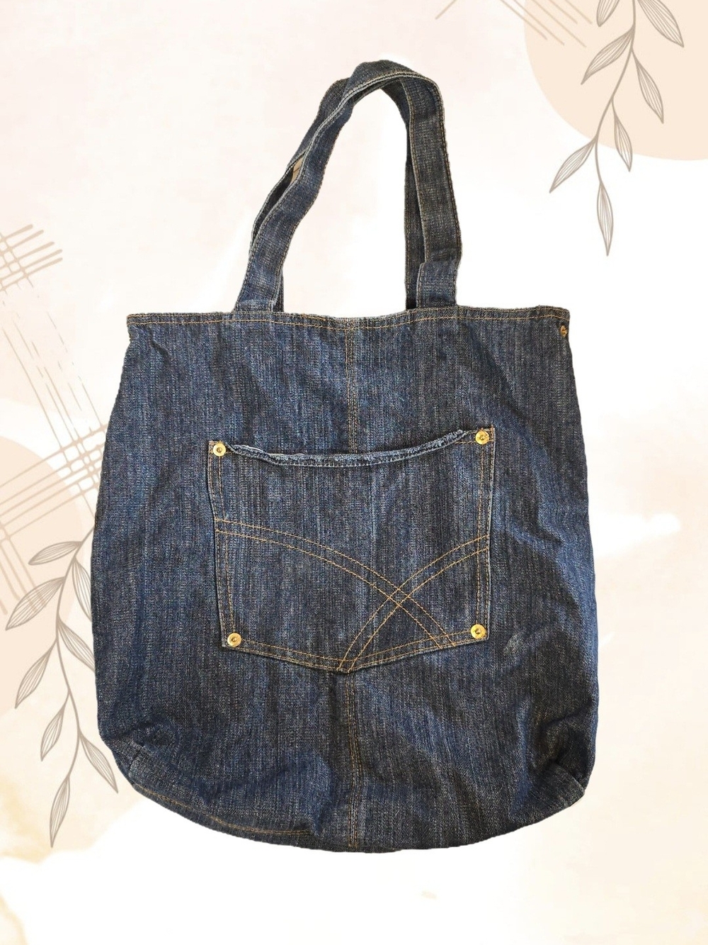 Denim Tote Bag Blue Canvas Style